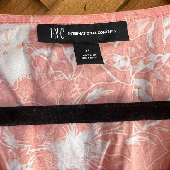 INC International Concepts Cotton Printed Peplum-Hem Top - Picture 7 of 8